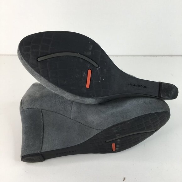 Rockport Suede Gray Wedges Heel Size 8 - Picture 10 of 10